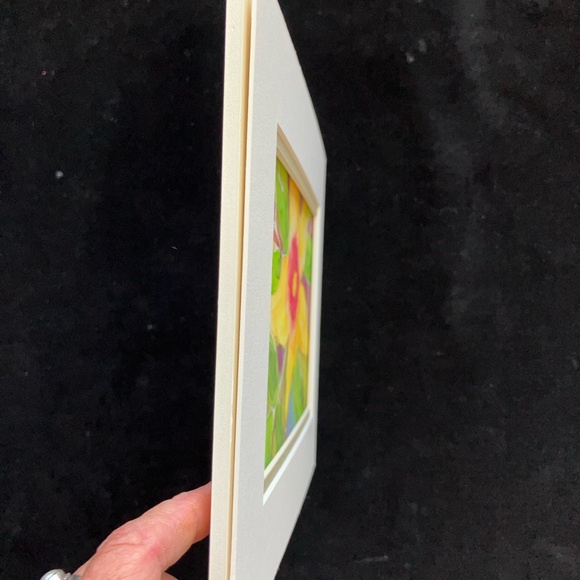 Midsummer Flower “On Heather” An Original Watercolor Painting Matted 5"x7" - Picture 7 of 9